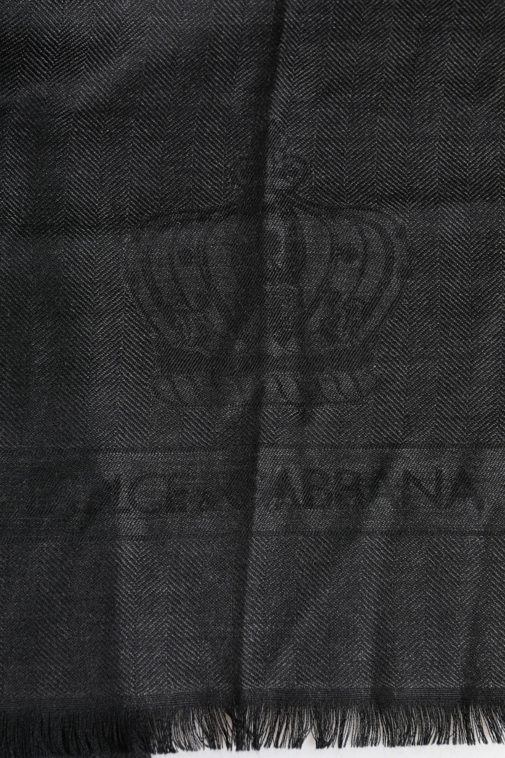 Dolce & Gabbana Dark Gray Cashmere Fringes Neck Warmer Men's Scarf