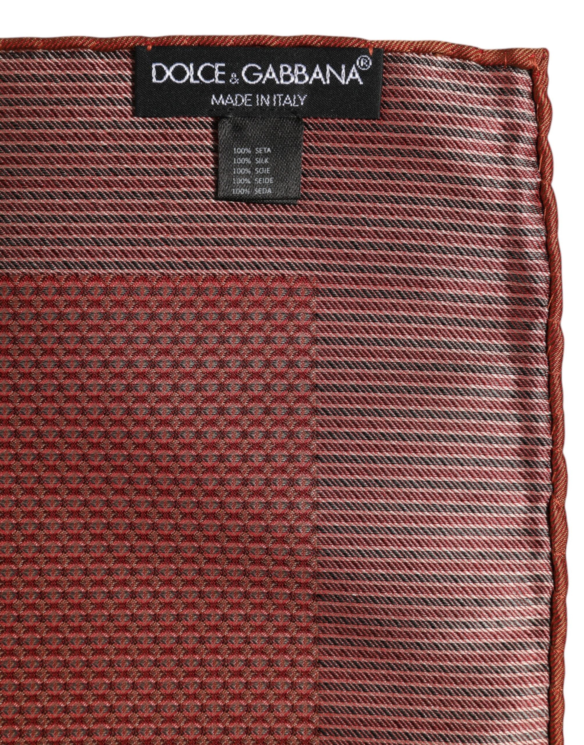 Dolce & Gabbana Orange Silk Square Men Foulard Men's Scarf