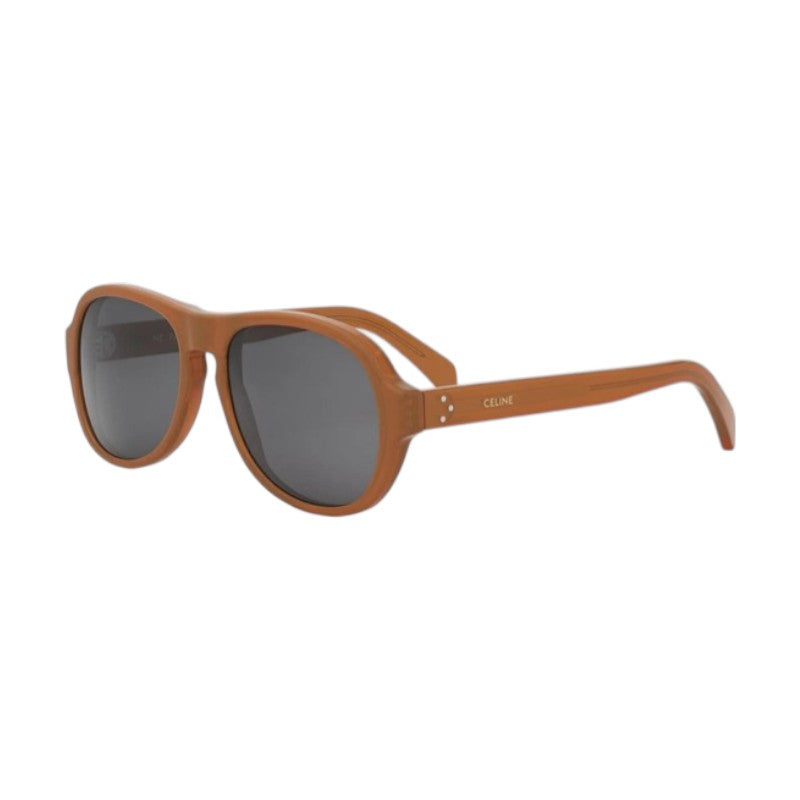 Celine Sunglasses Aviator Full Rim, Brown Frame and Grey Lens CL40298I45A