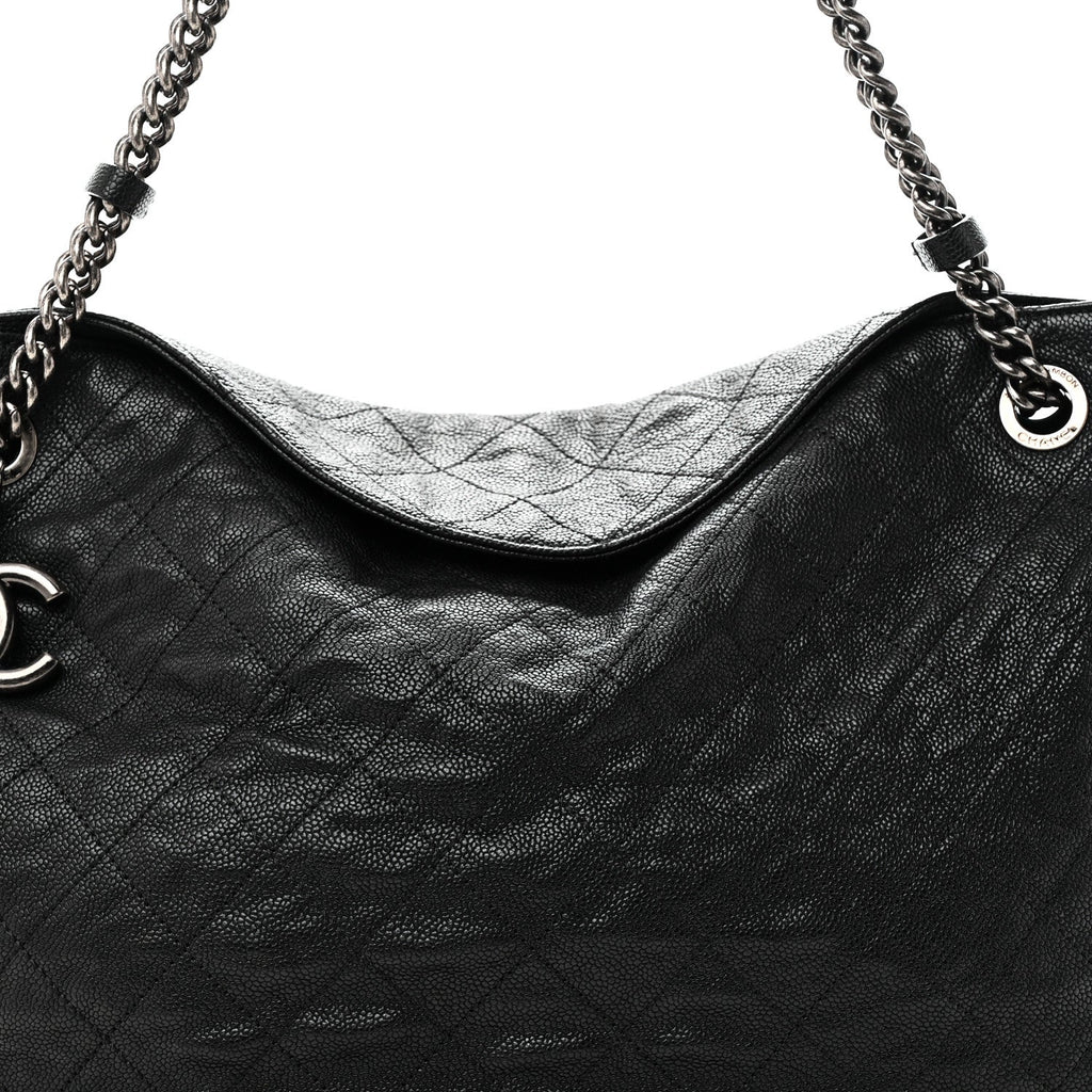 Caviar Quilted Simply CC Hobo Black