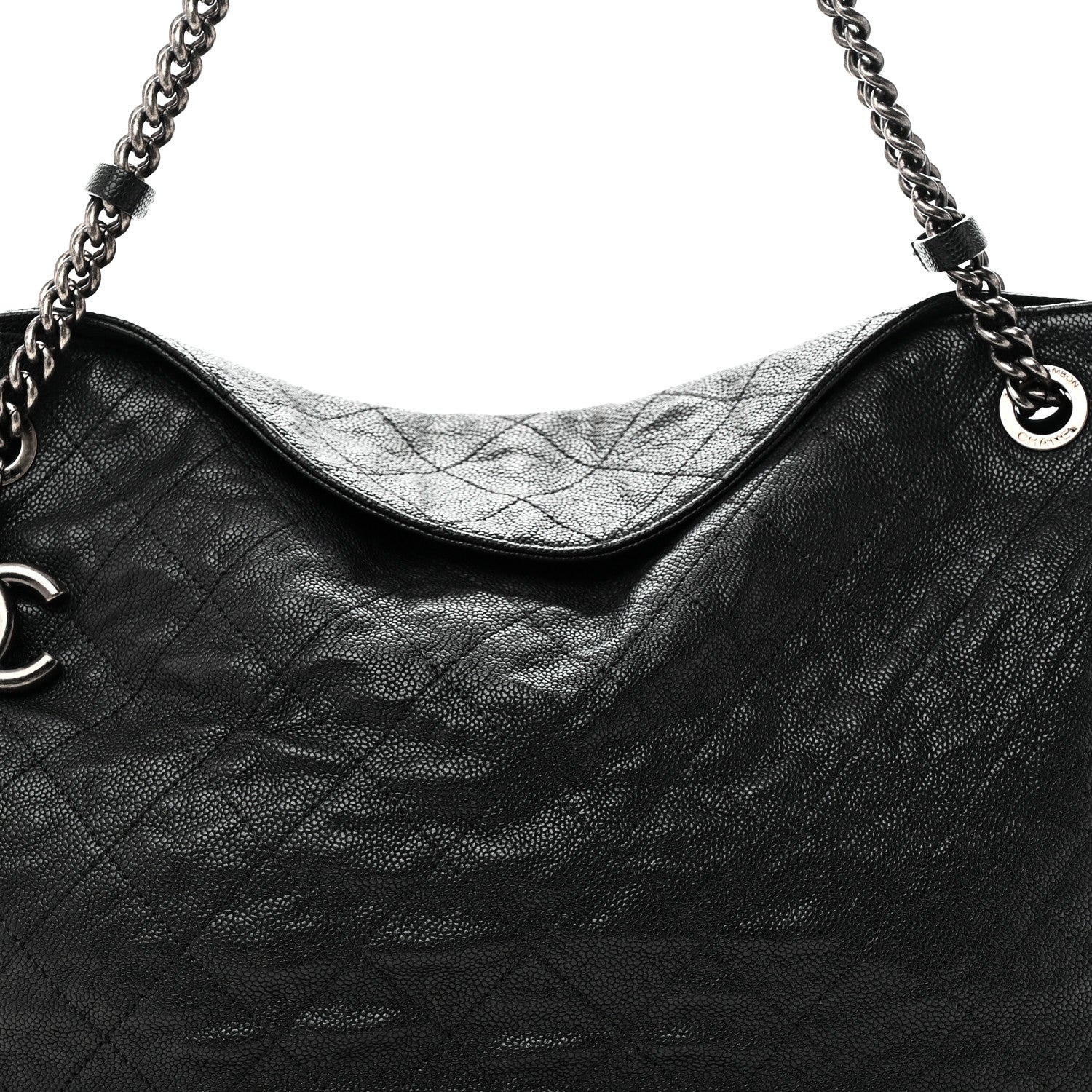 Caviar Quilted Simply CC Hobo Black