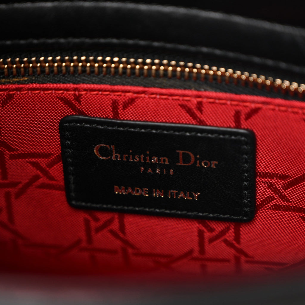 Lambskin Cannage Small Lucky Badges My Lady Dior Black