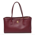 Calfskin Archetype Small Shopping Tote Dark Burgundy