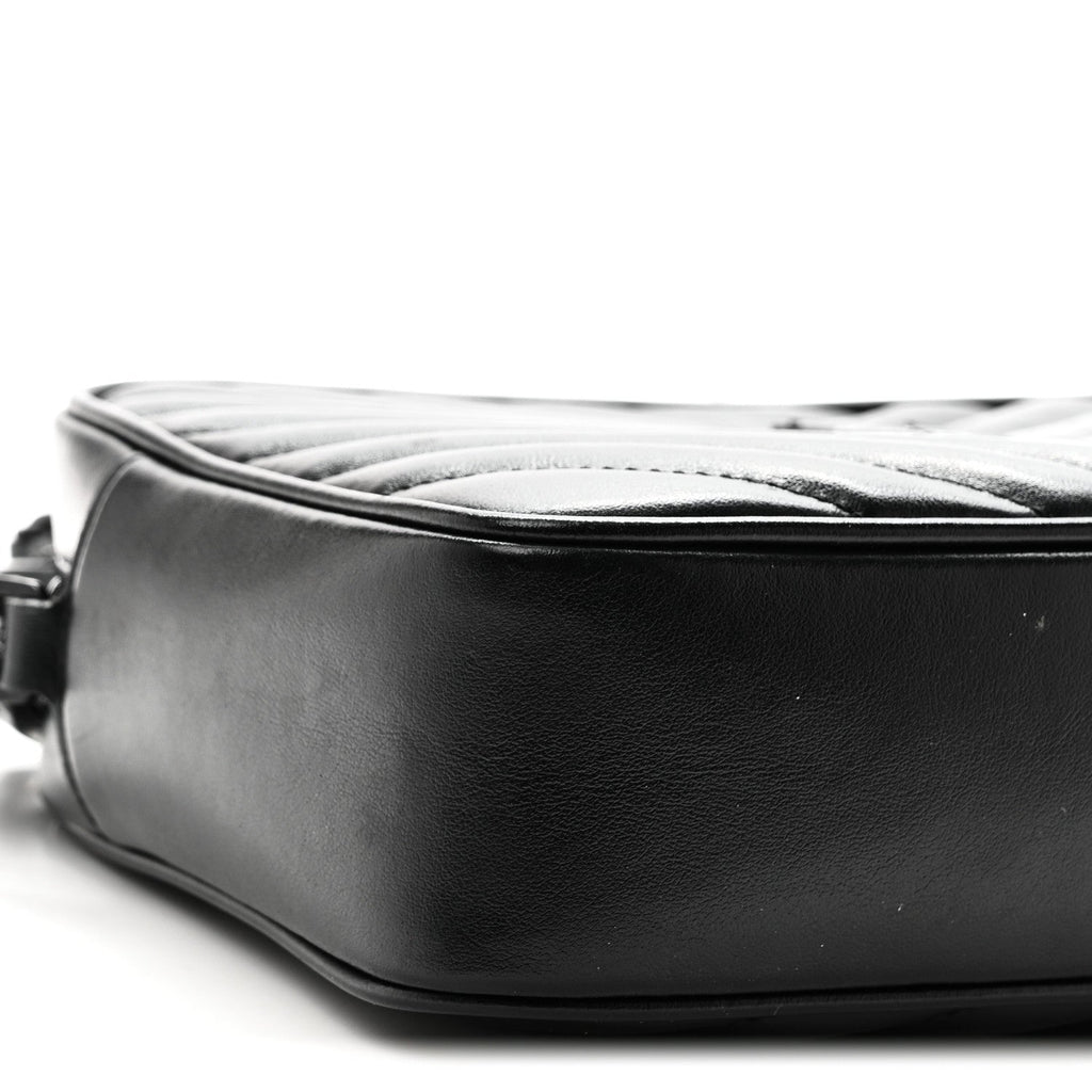 Calfskin Matelasse Monogram Monochrome Lou Camera Bag Black
