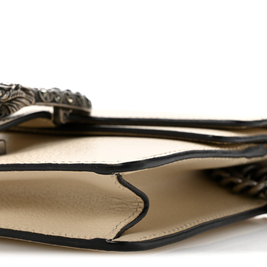Textured Calfskin Crystal Mini Dionysus Shoulder Bag Mystic White