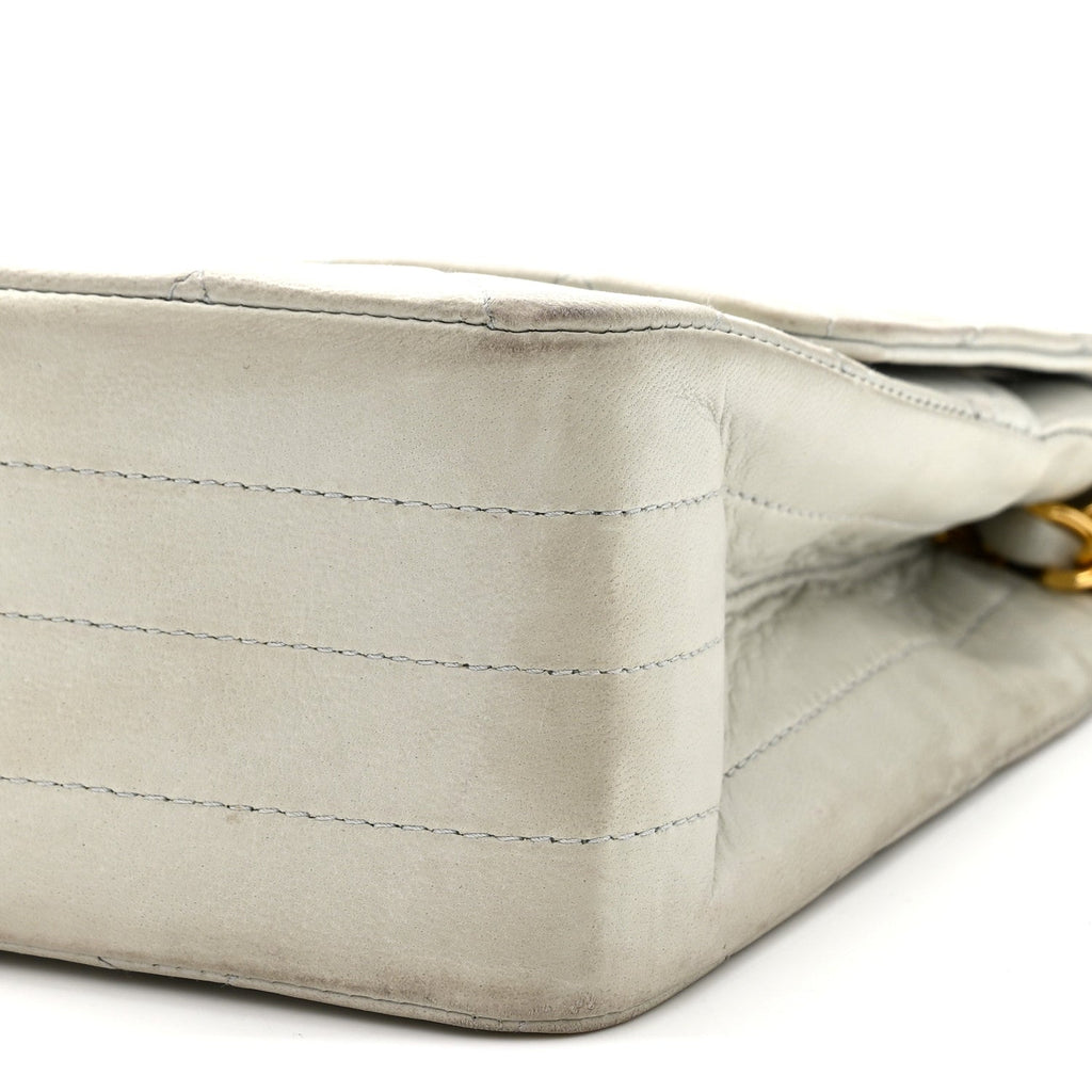 Lambskin Quilted Small Single Flap Light Blue