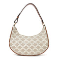 Canvas Calfskin Ava Triomphe Shoulder Bag Grege