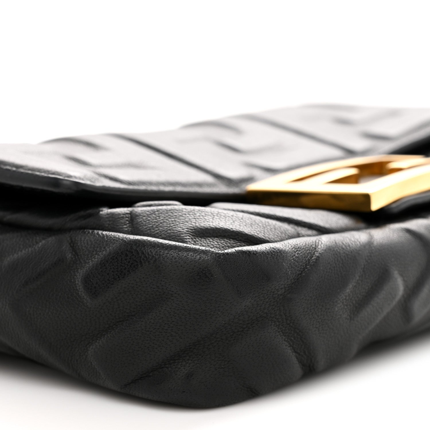 Nappa FF 1974 Embossed Mini Baguette Black