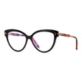 Tom Ford Eyeglasses Cat Eye Full Rim, Black/Havana Frame and Clear Blue Light Block Lens FT5673-B005