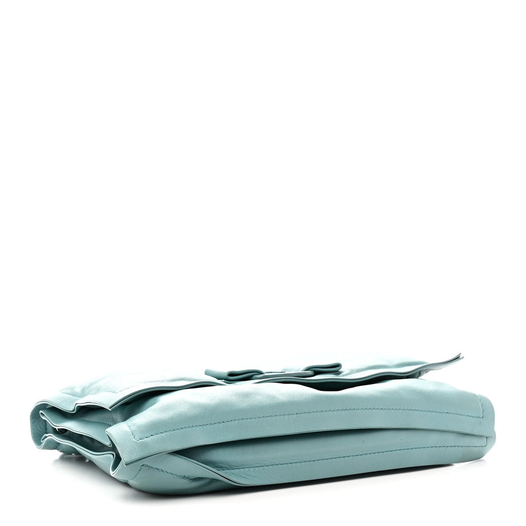 Calfskin Small Viva Bow Shoulder Bag Tyrone Turquoise