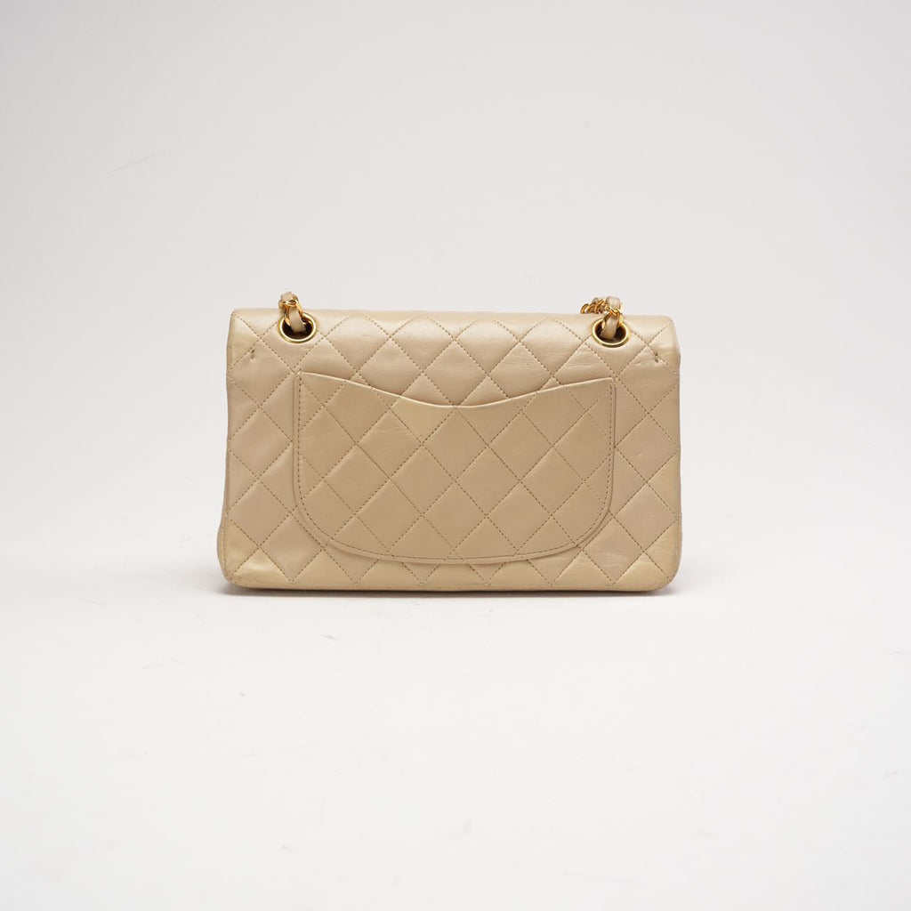 Chanel Vintage Beige Small Classic Double Flap Bag 1994