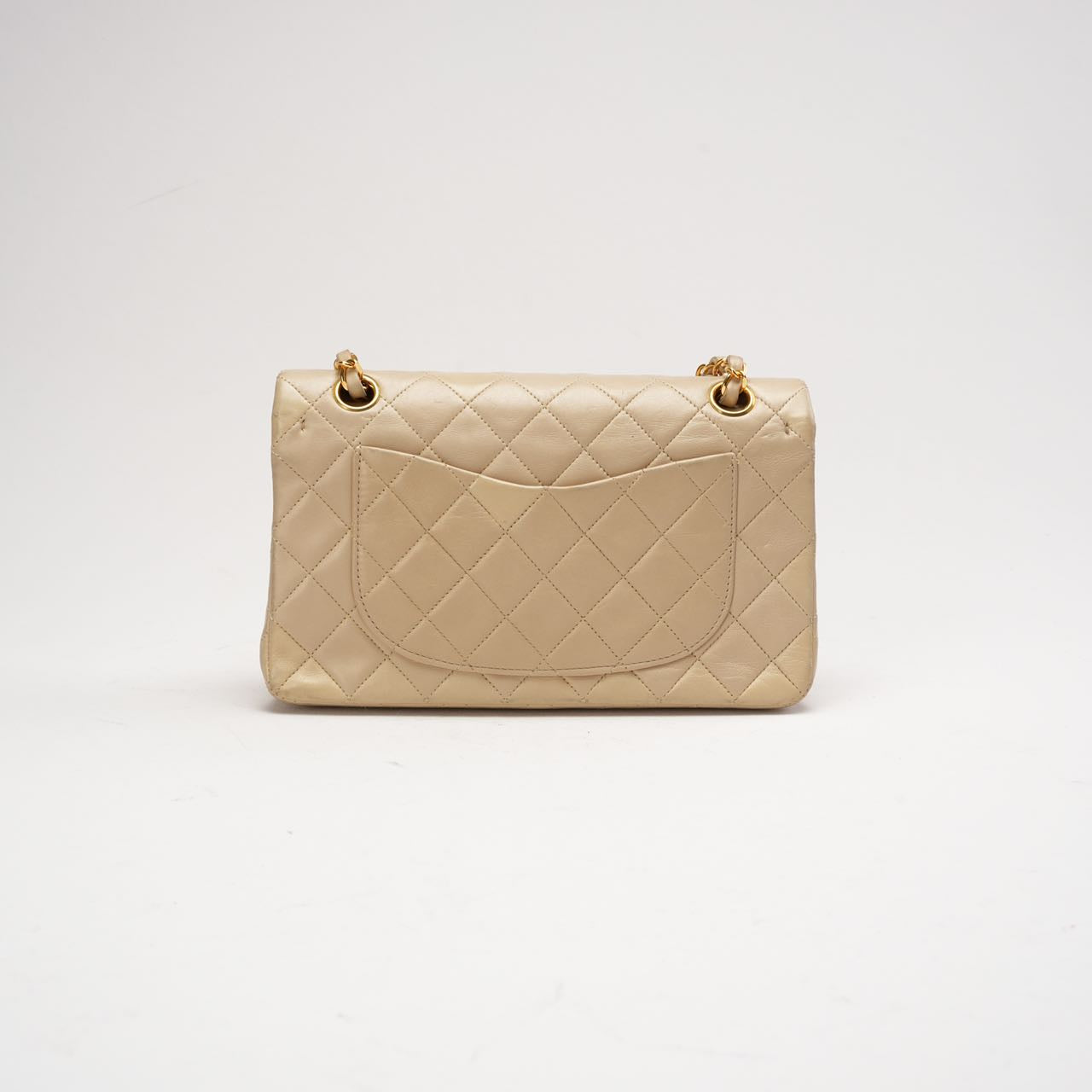 Chanel Vintage Beige Small Classic Double Flap Bag 1994