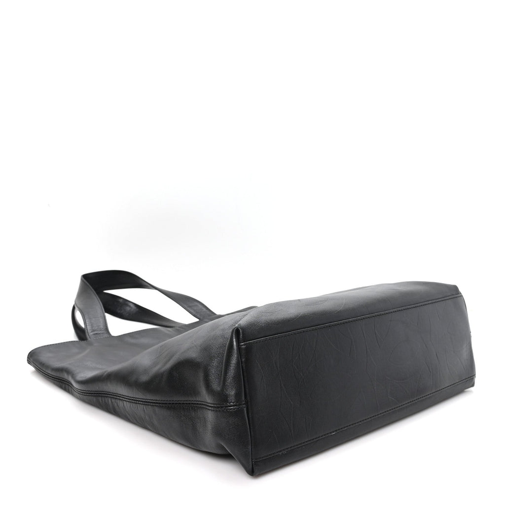 Lambskin CC Embossed Tote Black