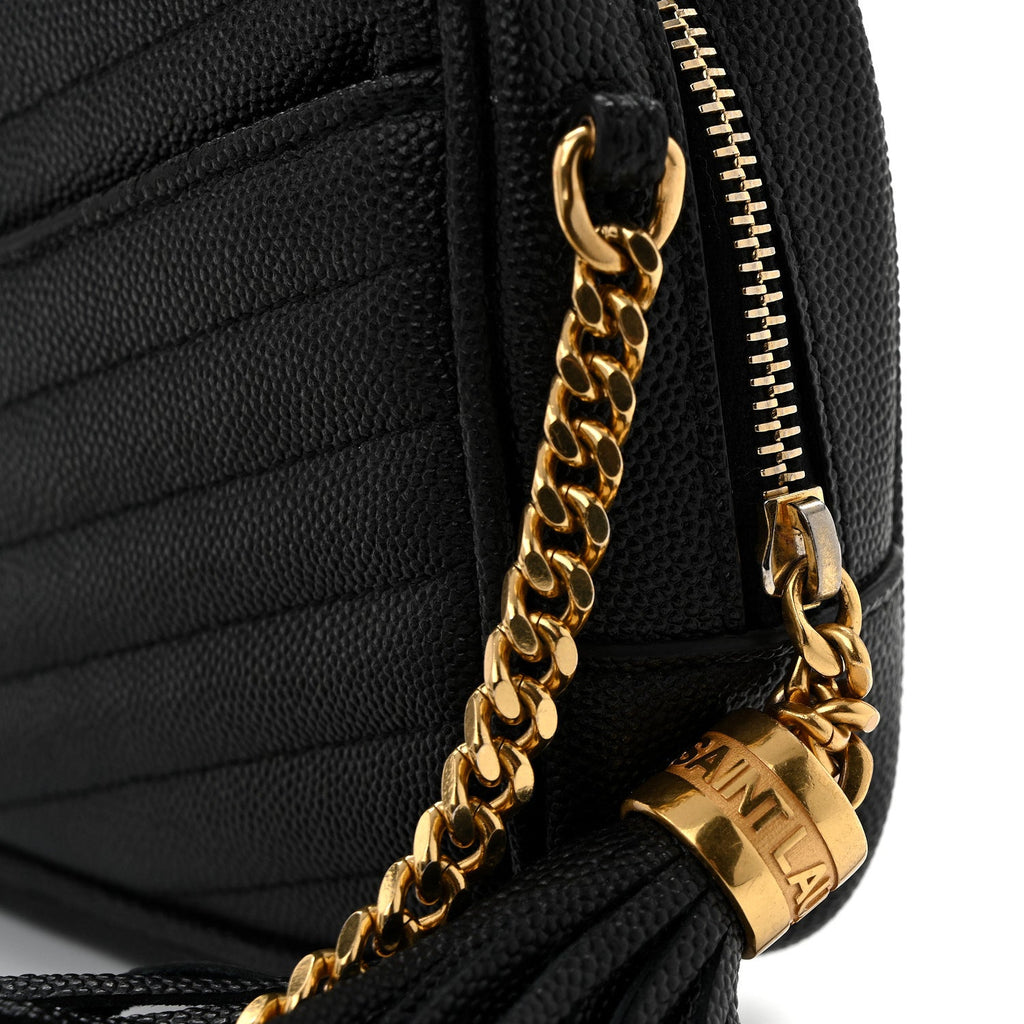 Grain De Poudre Matelasse Monogram Mini Lou Camera Bag Black