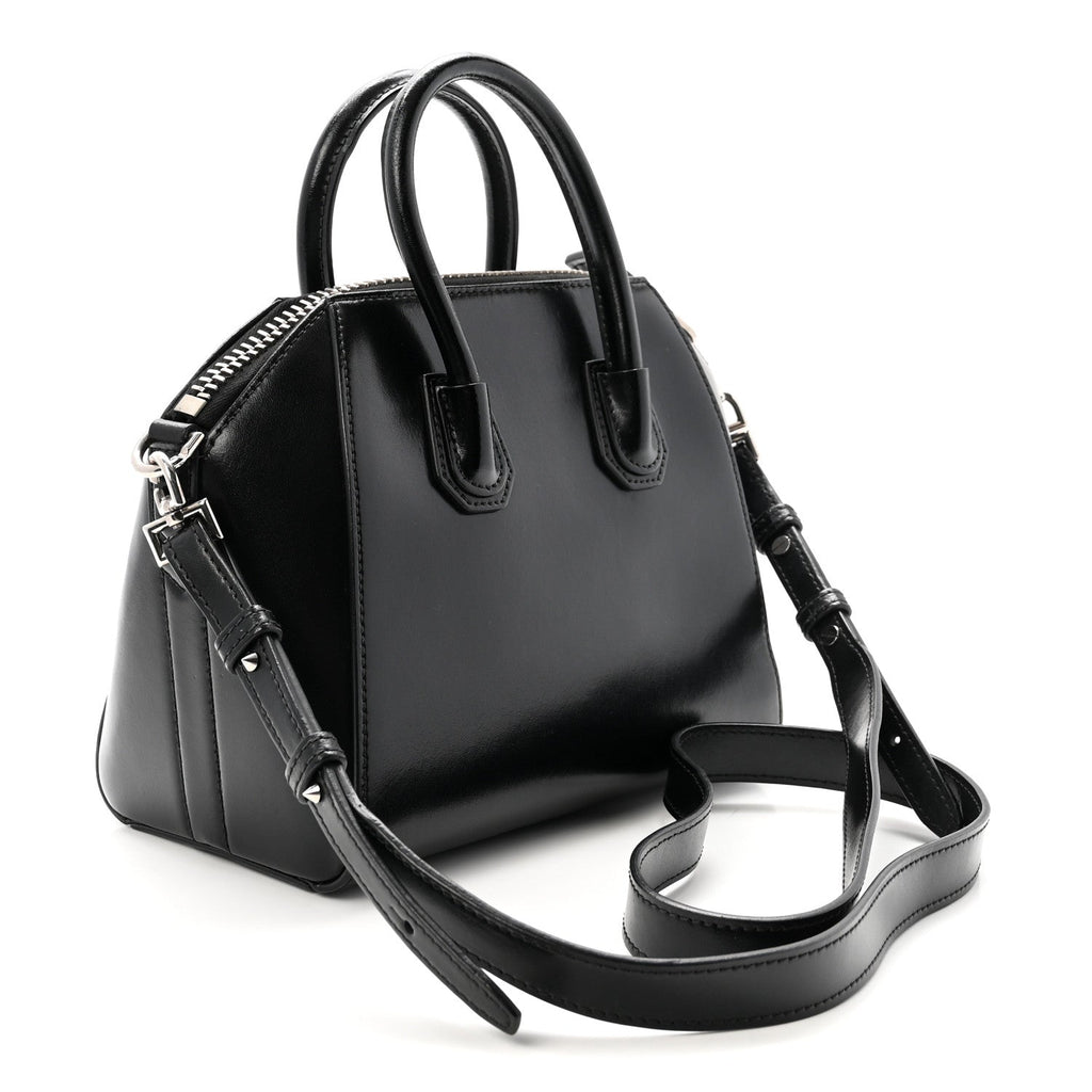 Shiny Lord Calfskin Mini Antigona Black