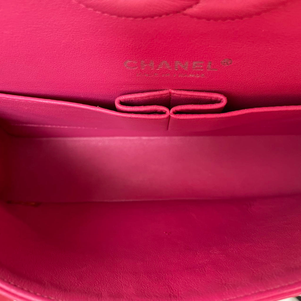 Chanel Pink Timeless Medium Double Flap Bag 2014