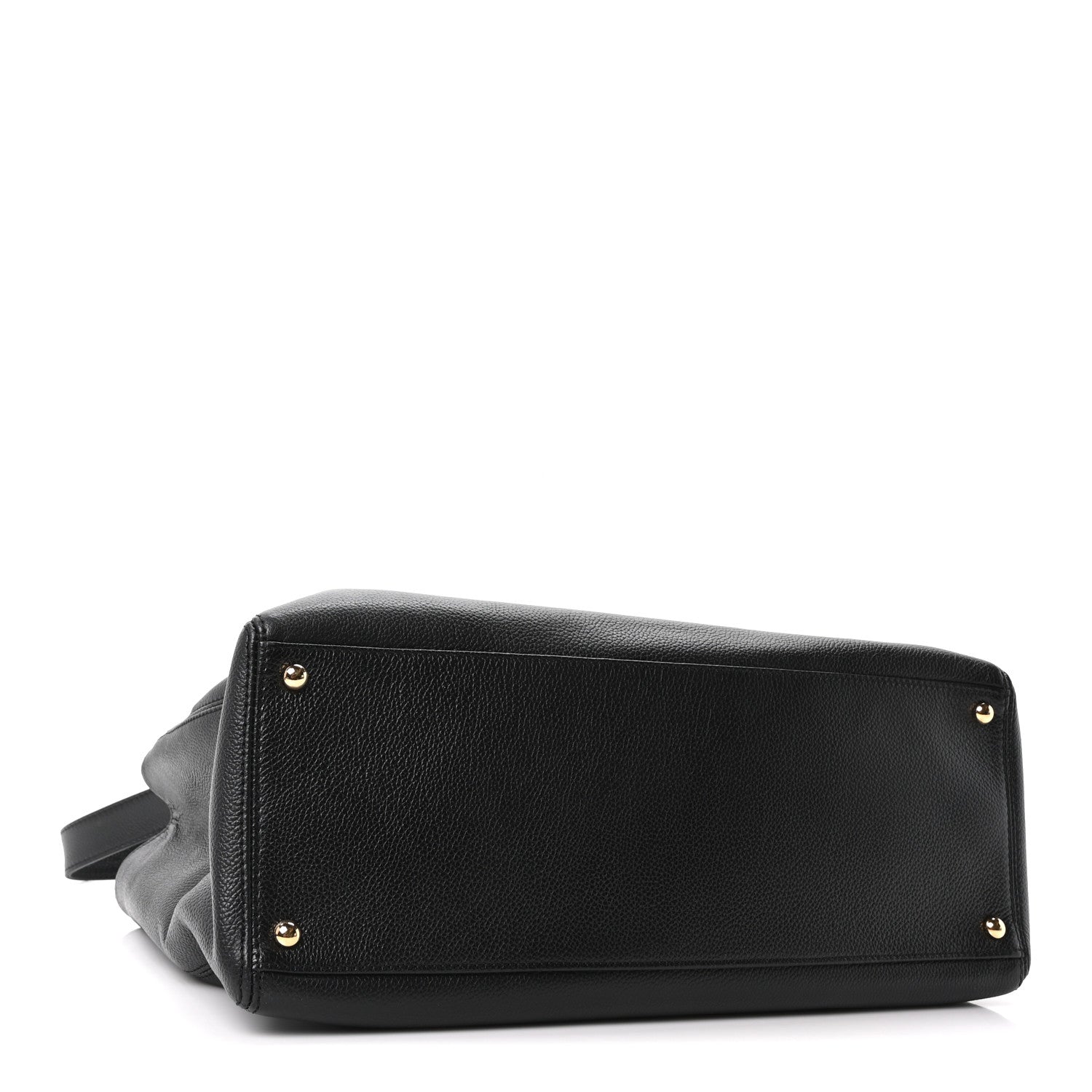 Calfskin Cerf Executive Shopper Tote Black