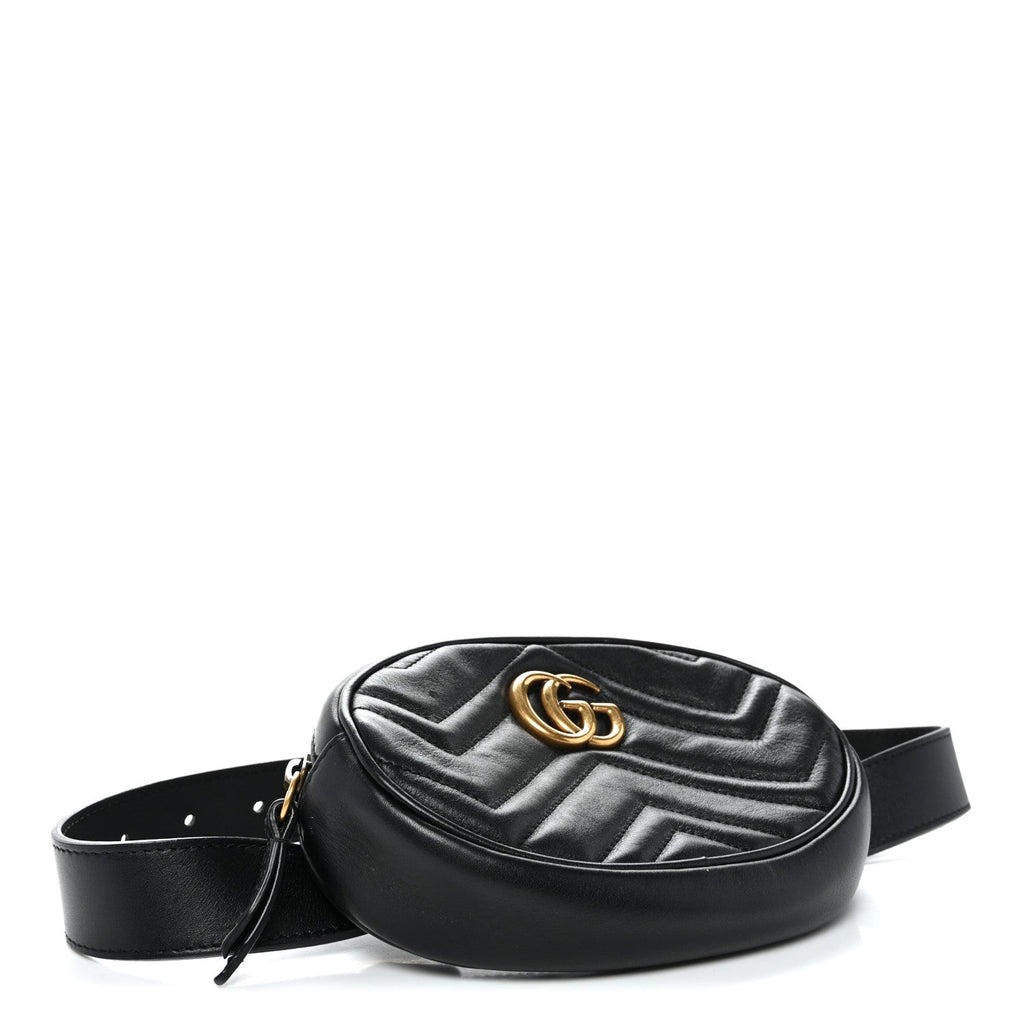 Calfskin Matelasse GG Marmont Belt Bag 75 30 Black