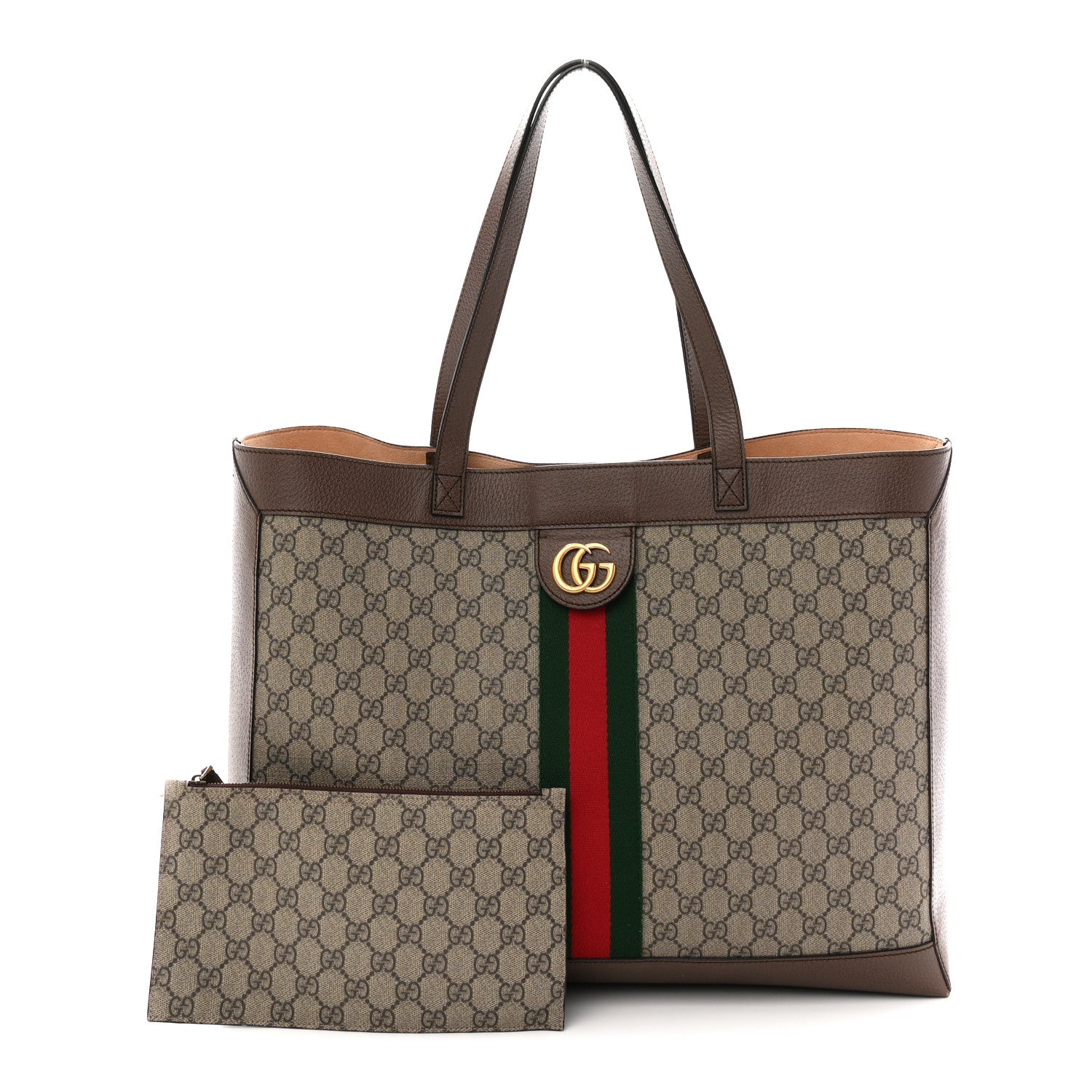 Gg Supreme Monogram Web Ophidia Tote Brown