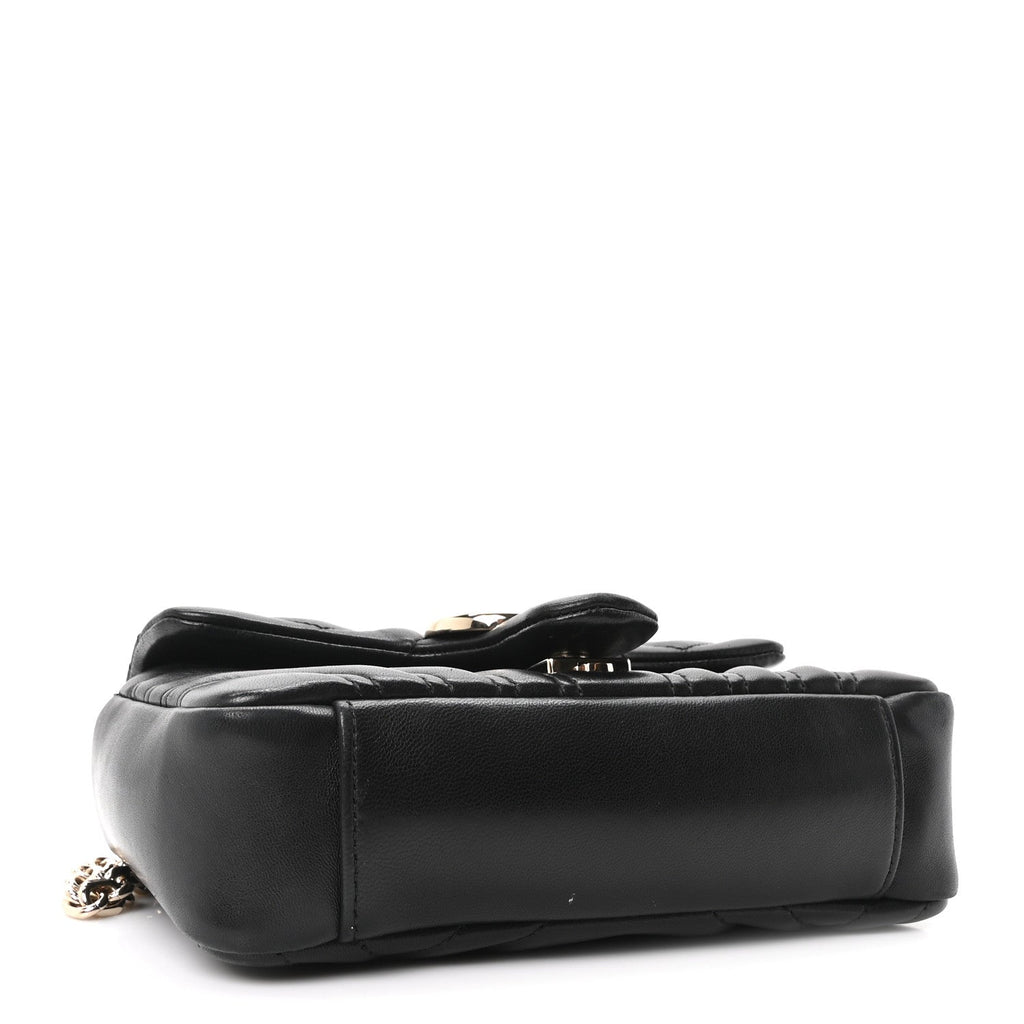 Lambskin Matelasse Small GG Marmont Shoulder Bag Black