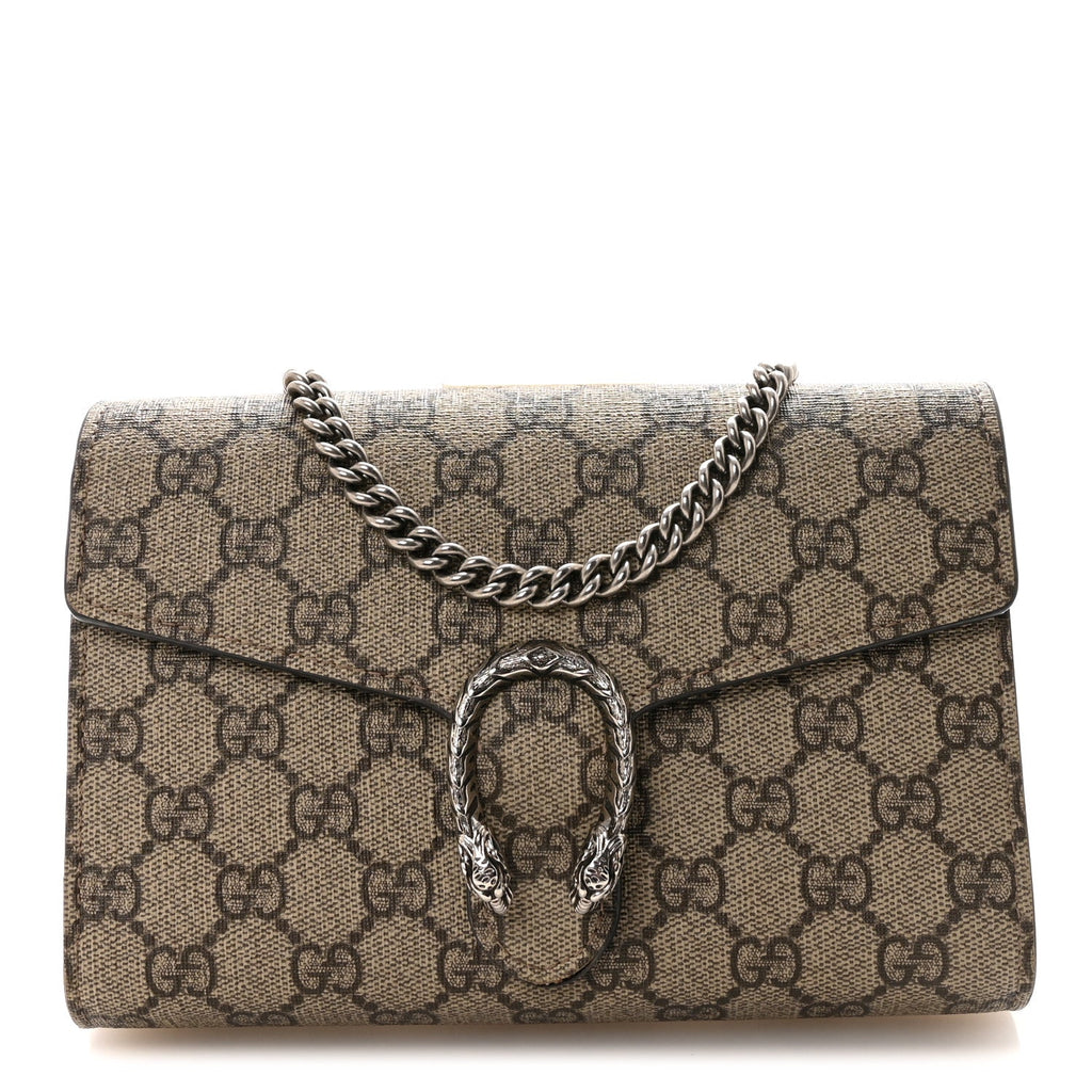 GG Supreme Monogram Mini Dionysus Chain Wallet Beige Taupe