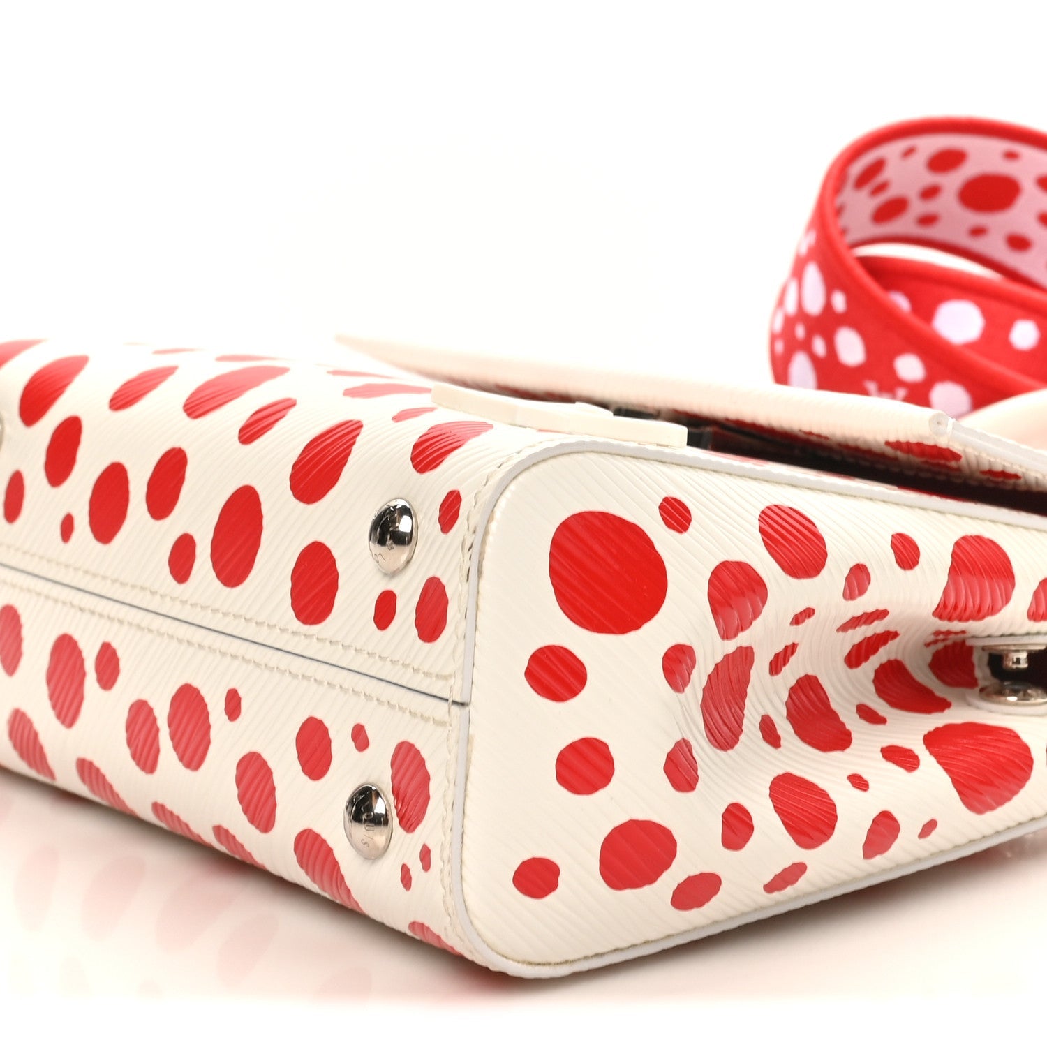 LV X YK Monogram Kusama Epi Cluny Mini White Red