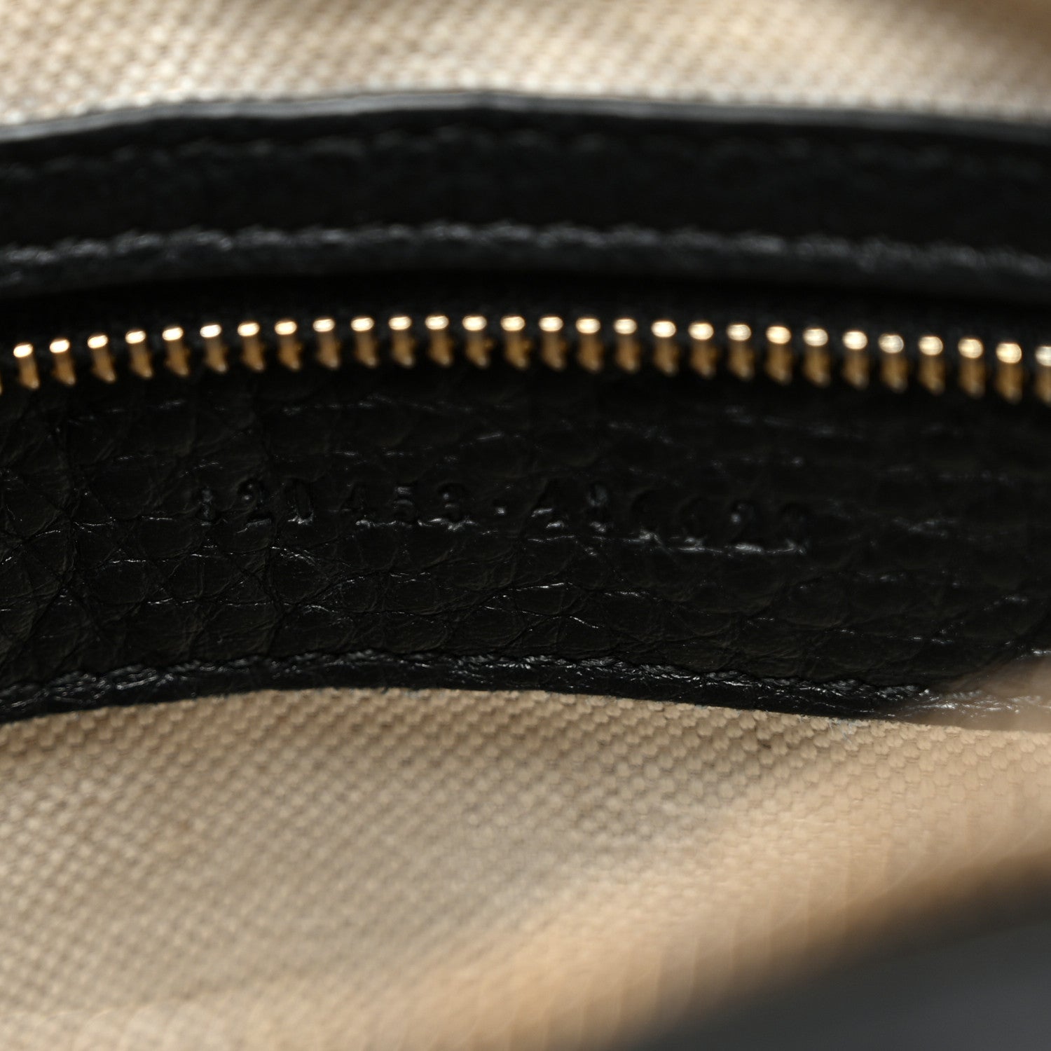 GG Grainy Calfskin Emblem Large Half Moon Shoulder Bag Black