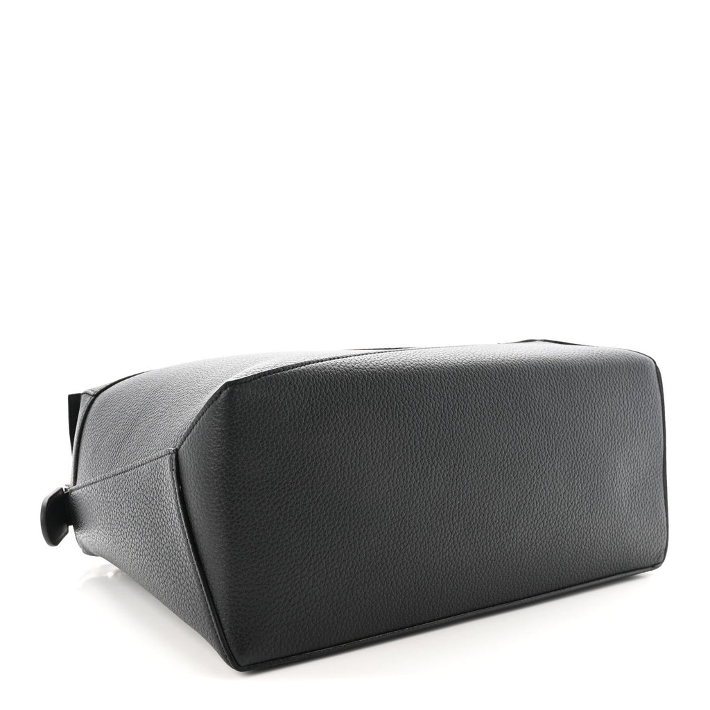 Grained Calfskin Large Puzzle Bag Black