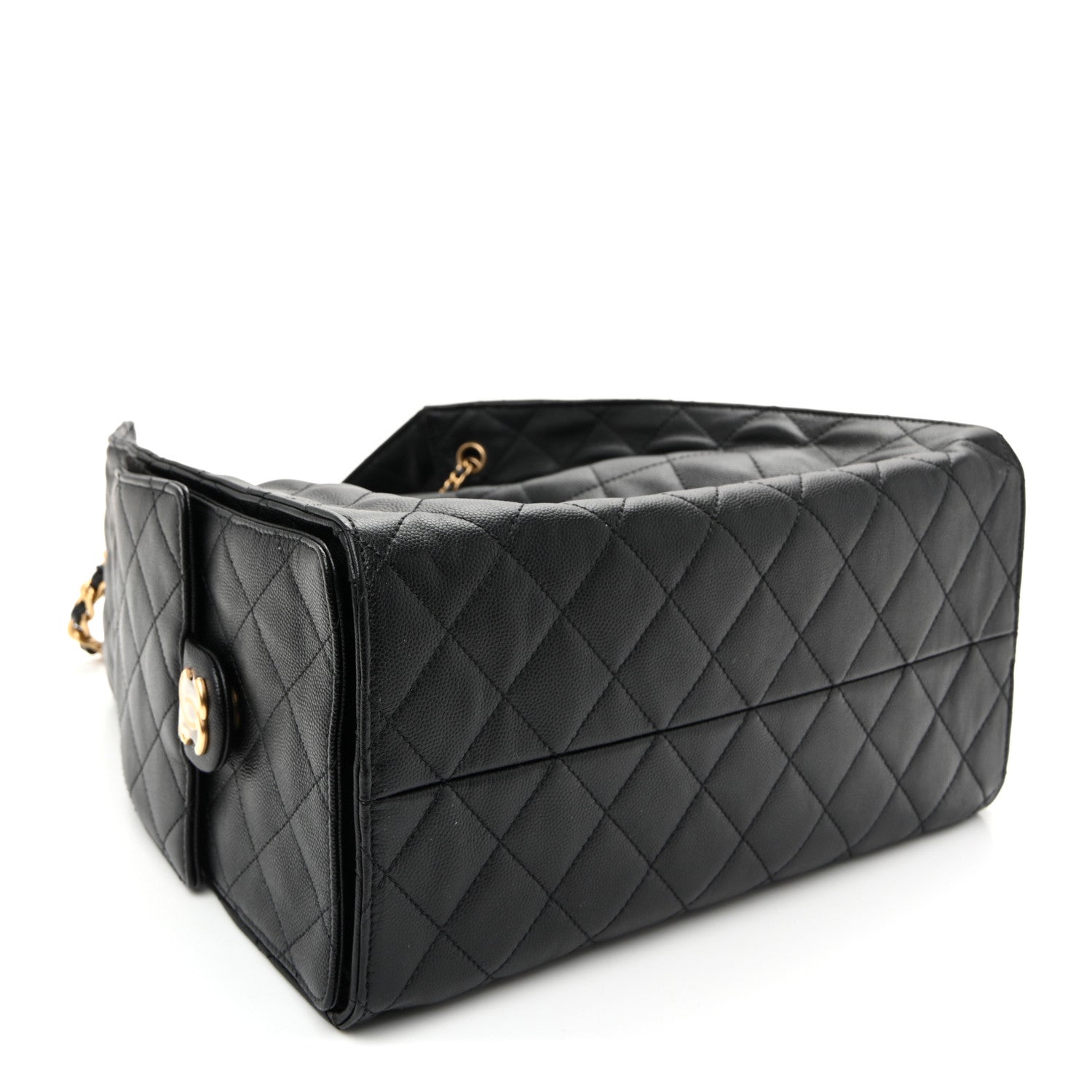 Caviar Quilted Medium Chanel 25 Handbag Black