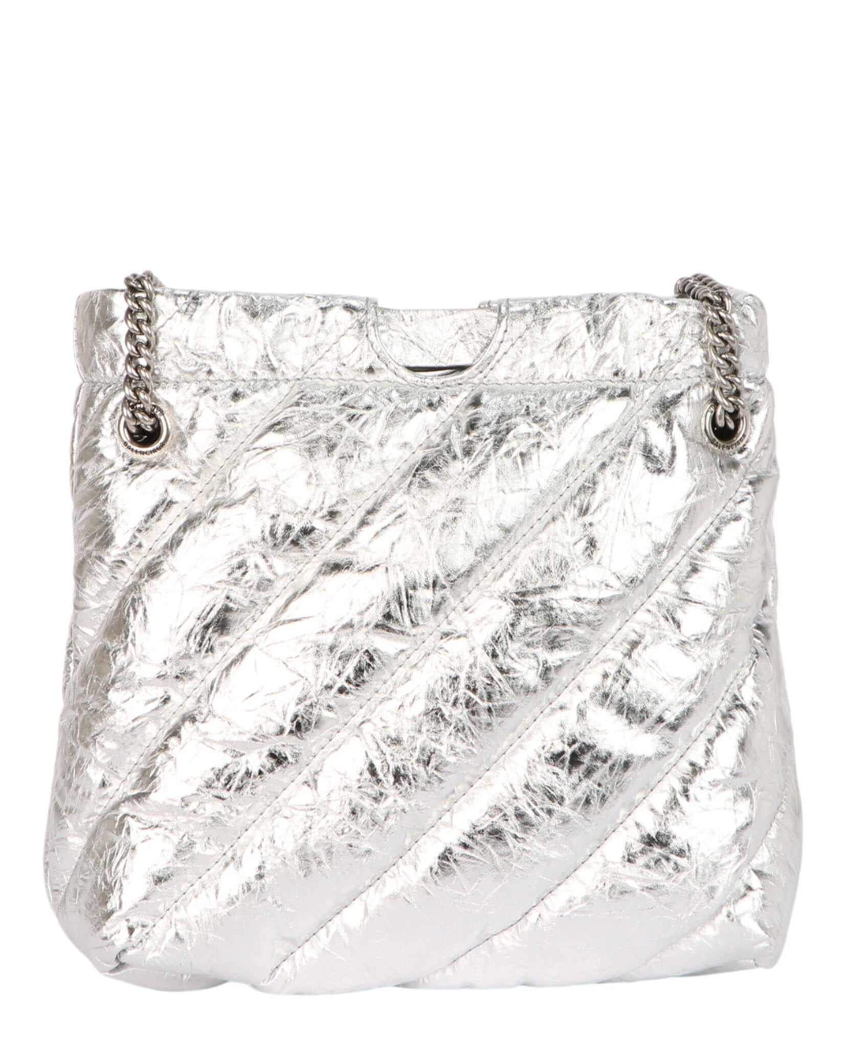 Balenciaga Womens Xs Metallized Quilted Crush Tote Bag