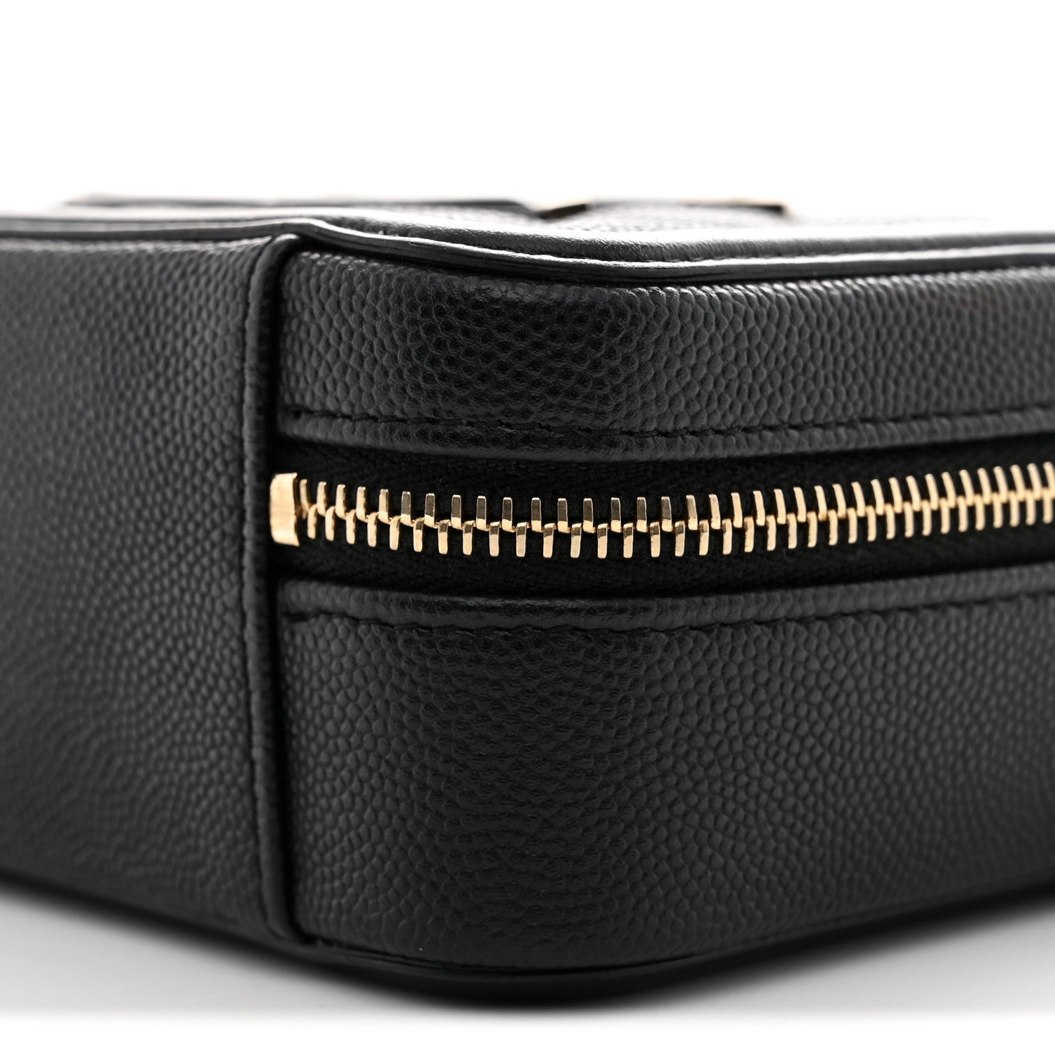 Caviar Quilted CC Filigree Vanity Clutch With Chain Black