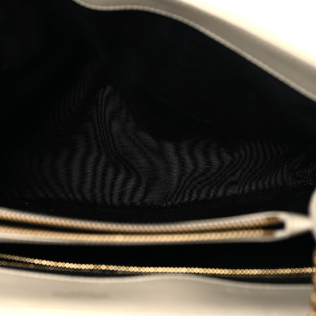 Calfskin Y Quilted Monogram Medium Loulou Chain Satchel Crema Soft