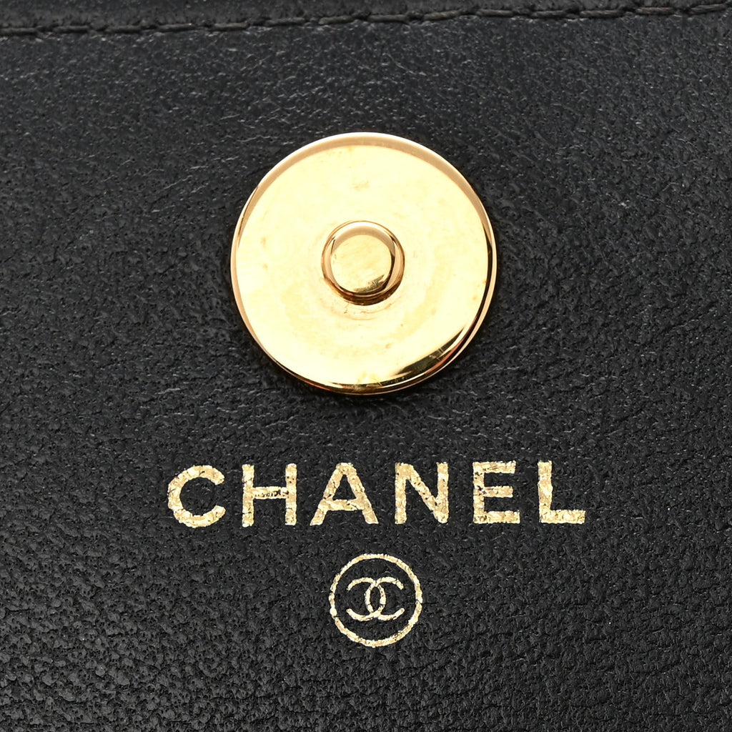 Patent Quilted Frame Clutch Flap With Chain Black