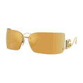 Dolce & Gabbana Sunglasses Square Rimless, Gold Frame and Brown with Gold Mirror Lens DG231902/5A