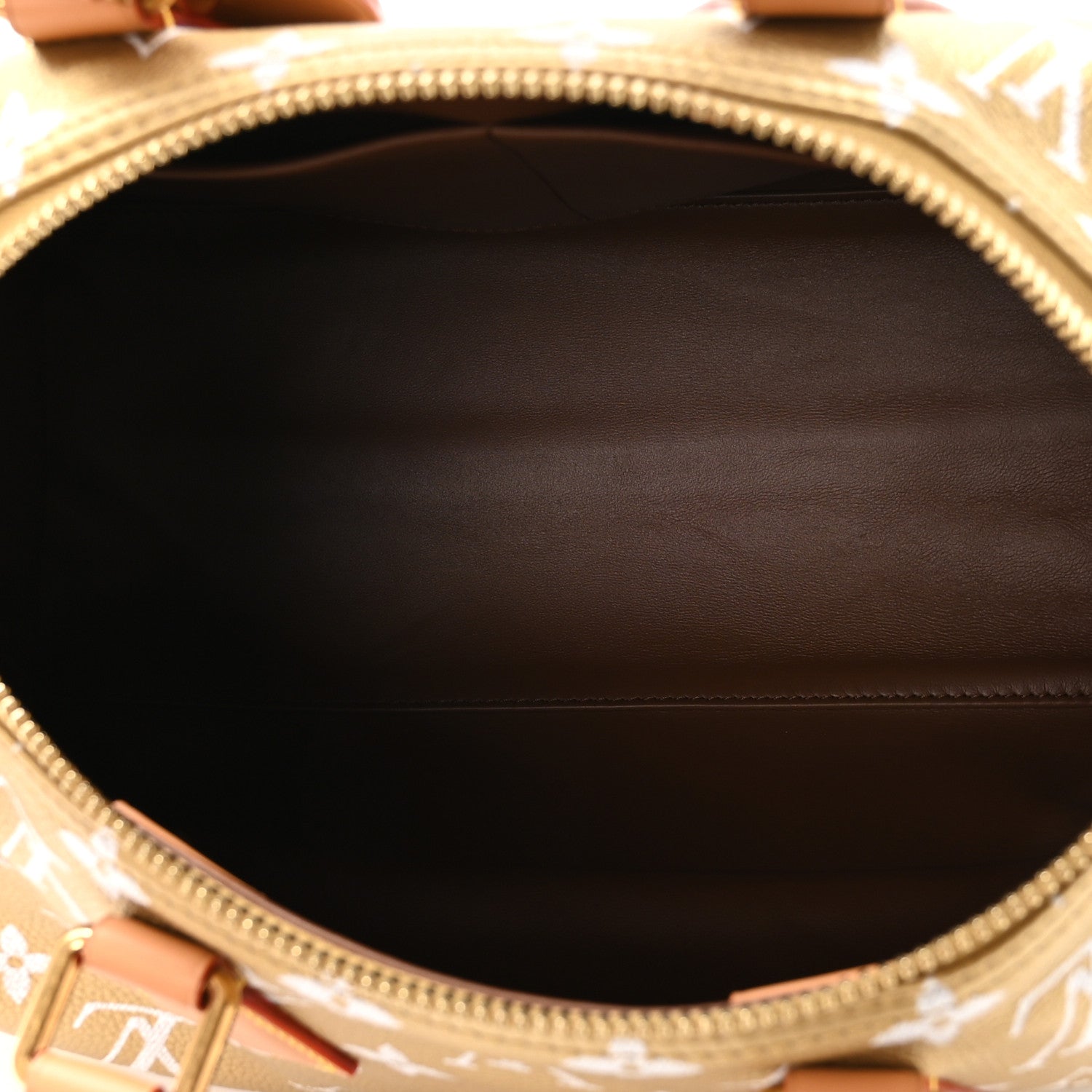Metallic Calfskin Monogram Speedy P9 Bandouliere 30 Gold Kintsugi