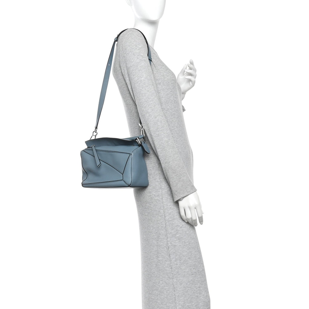 Calfskin Small Puzzle Bag Stone Blue