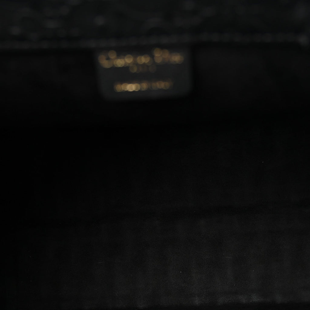 Oblique Calfskin Embossed Medium Book Tote Black