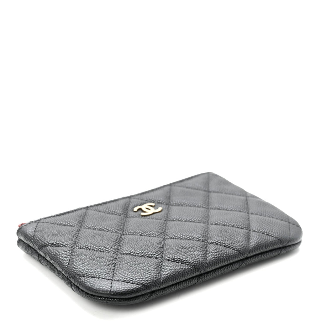 Caviar Quilted Small Cosmetic Case Black