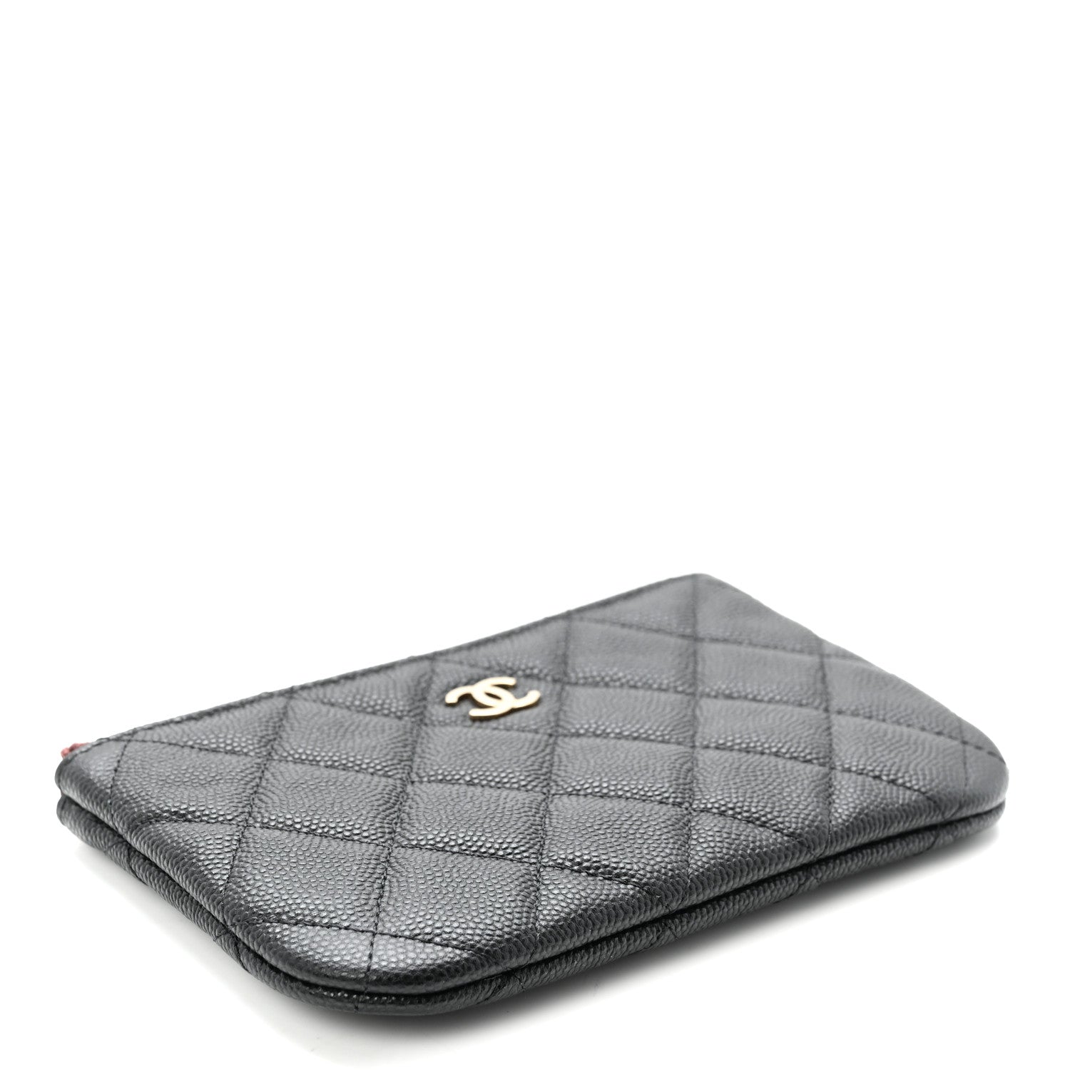 Caviar Quilted Small Cosmetic Case Black
