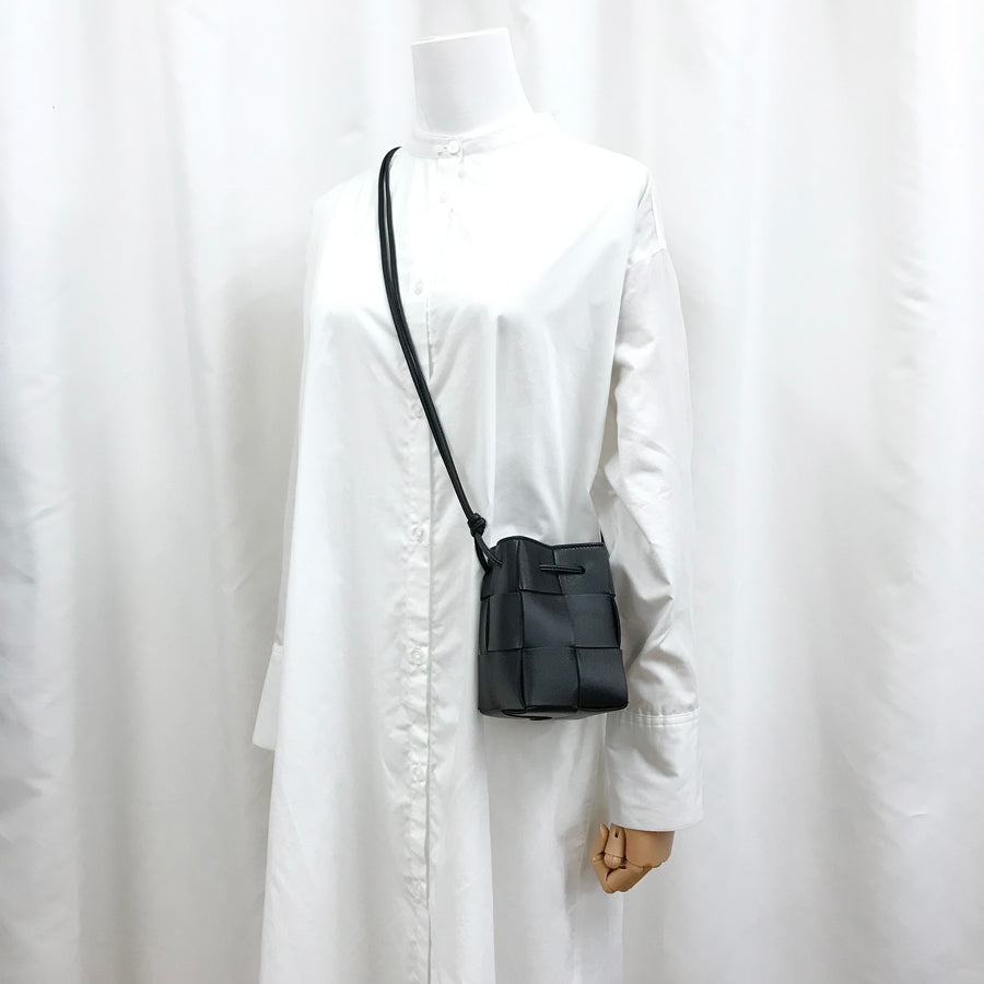 BOTTEGA VENETA Maxi Intrecciato Cassette Mini Crossbody Bucket Shoulder bag