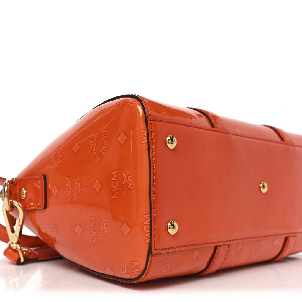Monogram Patent Zip Top Tote Orange