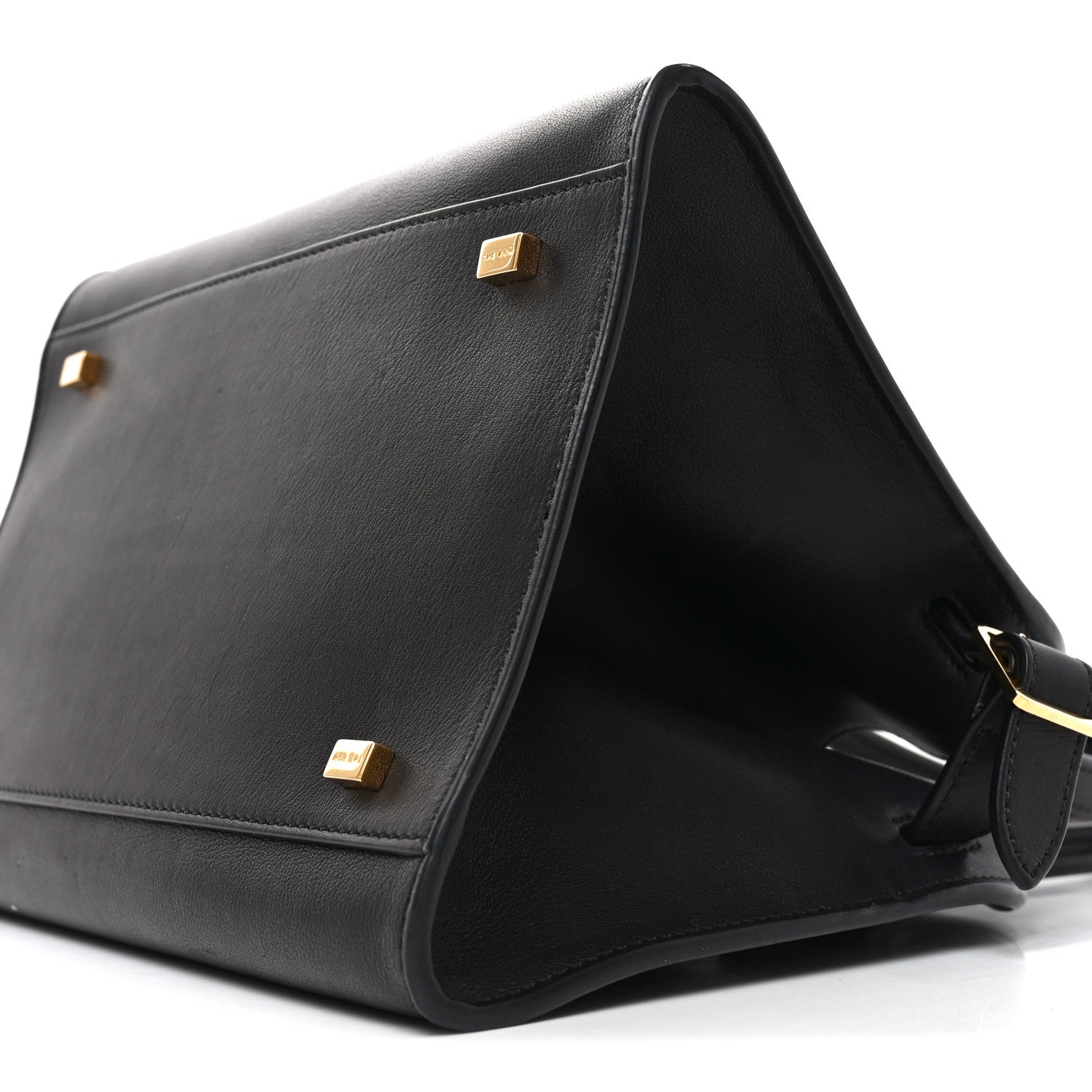 Polished Saddle Calfskin Soft Margaux 10 Bag Black