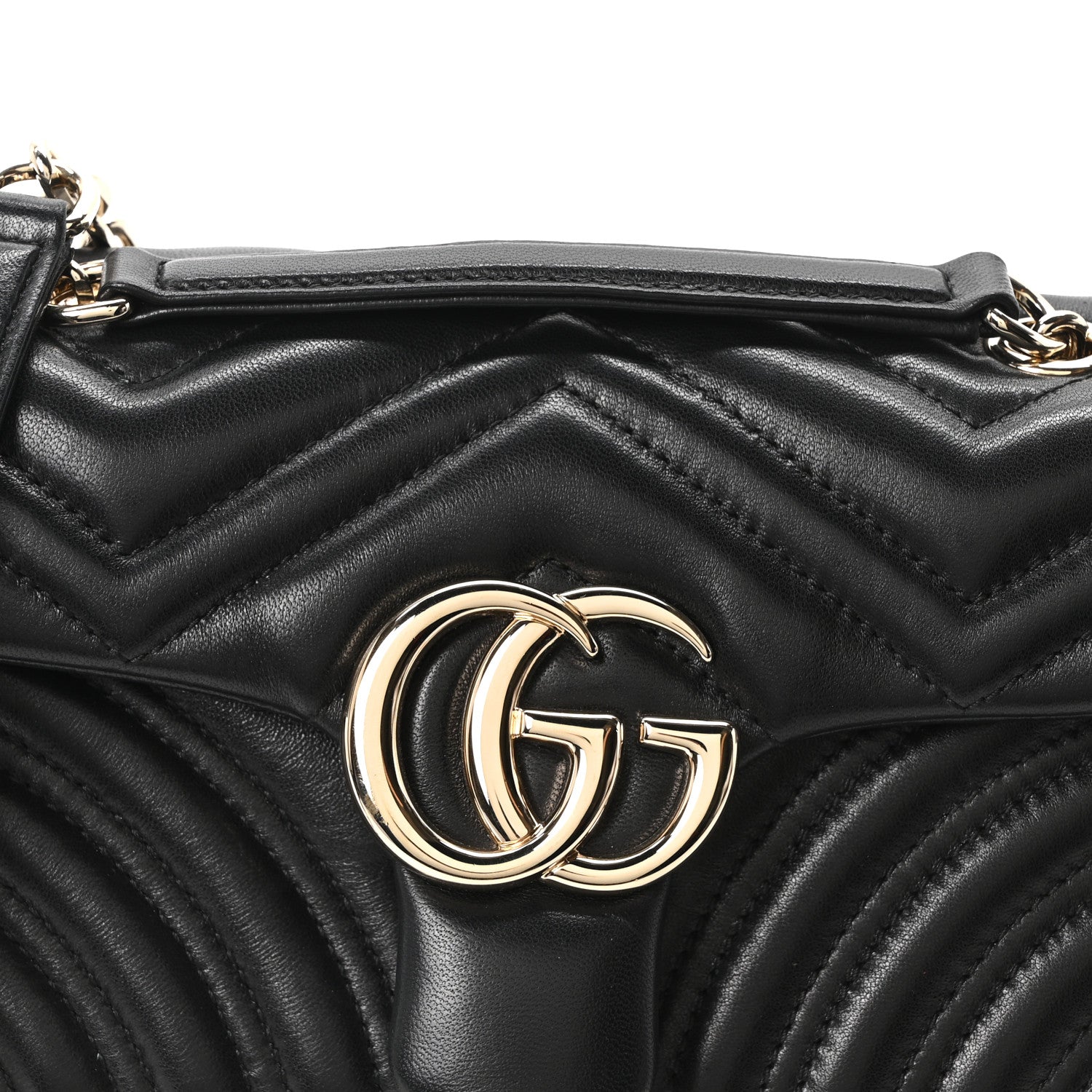 Lambskin Matelasse Small GG Marmont Shoulder Bag Black