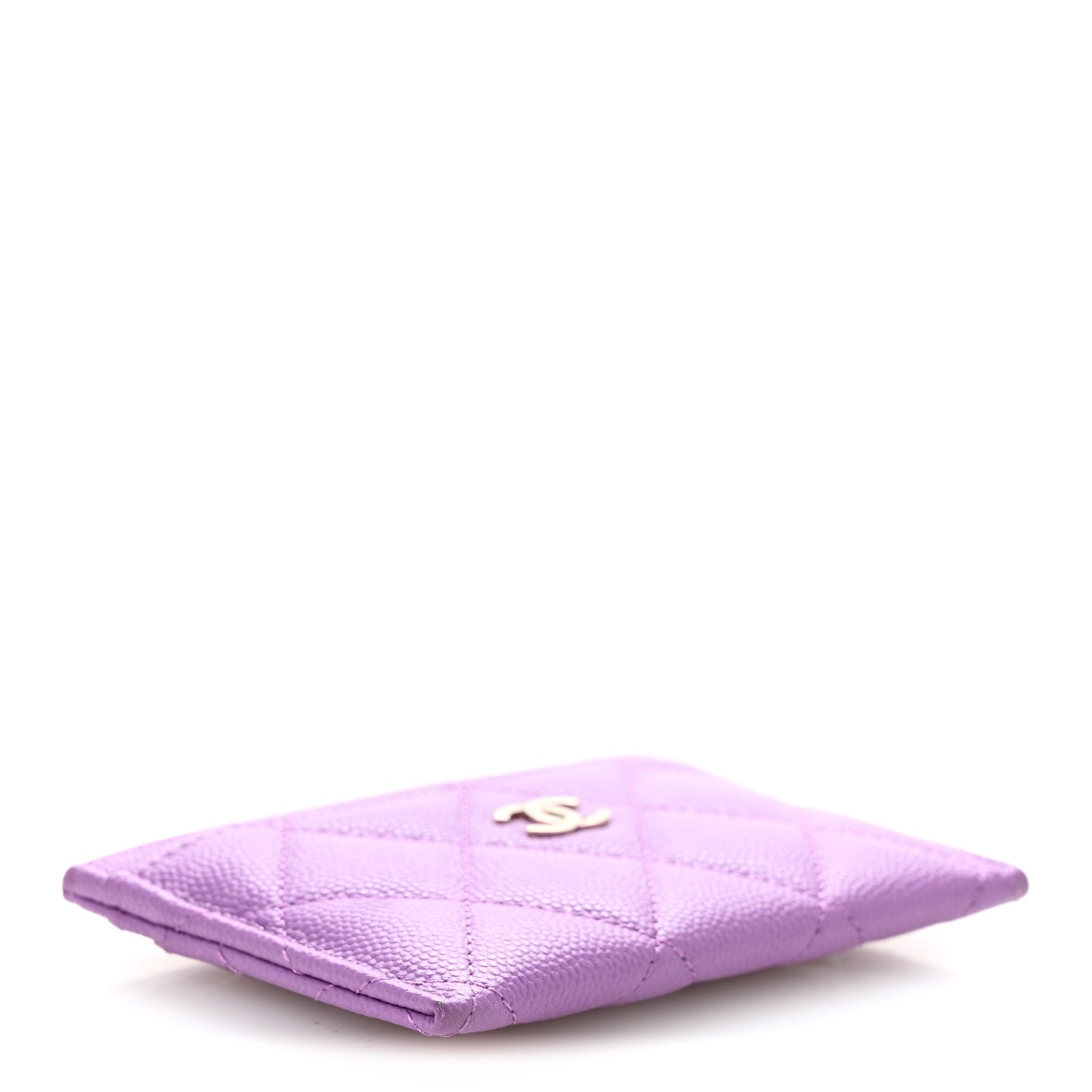Caviar Quilted Card Holder Purple Purple