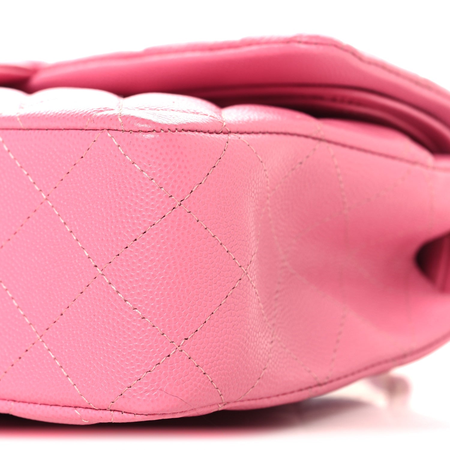 Caviar Quilted Medium Double Flap Pink