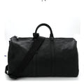 Calfskin Shadow Monogram Keepall Bandouliere 50 Black