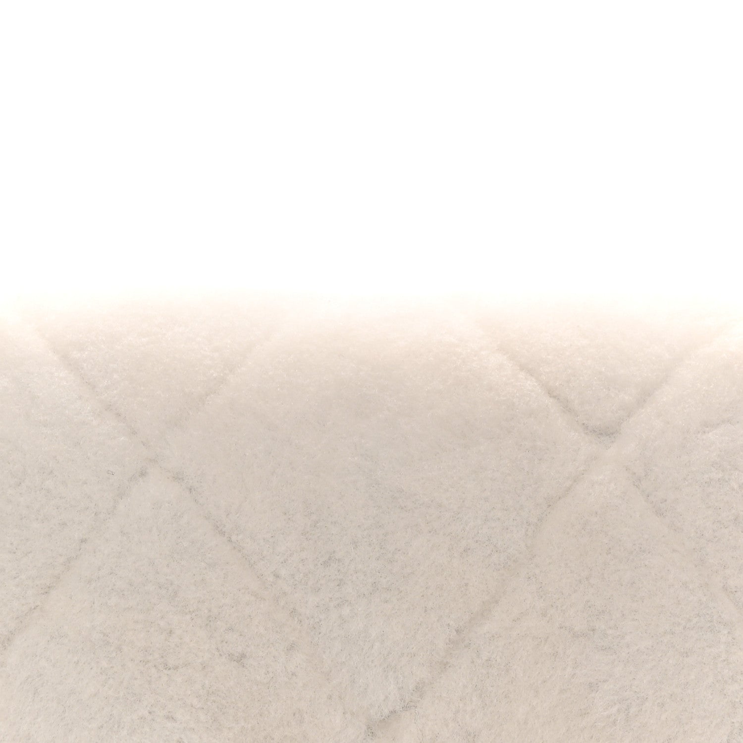 Shearling Lambskin Quilted CC Chain Flap White