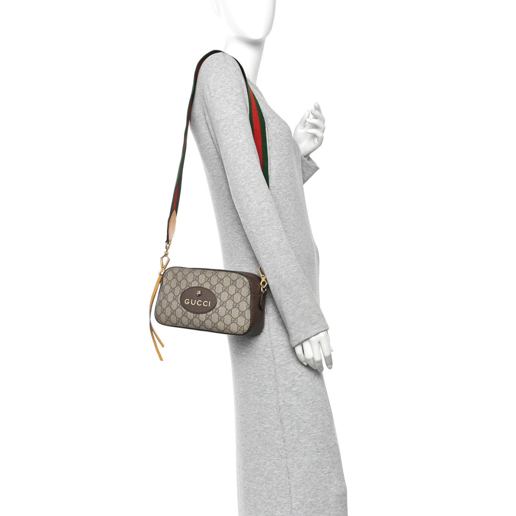 GG Supreme Monogram Web Neo Vintage Shoulder Bag Beige New Acero Crop
