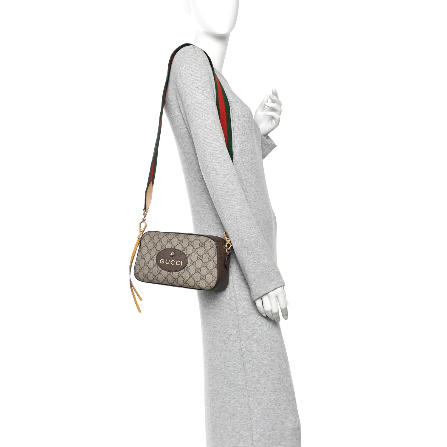 GG Supreme Monogram Web Neo Vintage Shoulder Bag Beige New Acero Crop