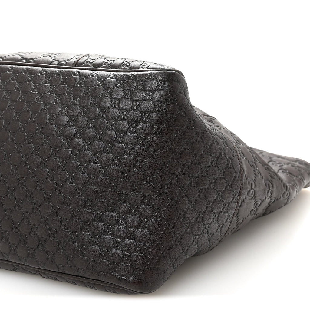 Guccissima Medium Bree Zippered Tote Chocolate